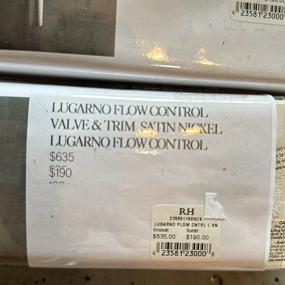 Lugano flow control valve and trim satin nickel lugarno glow control